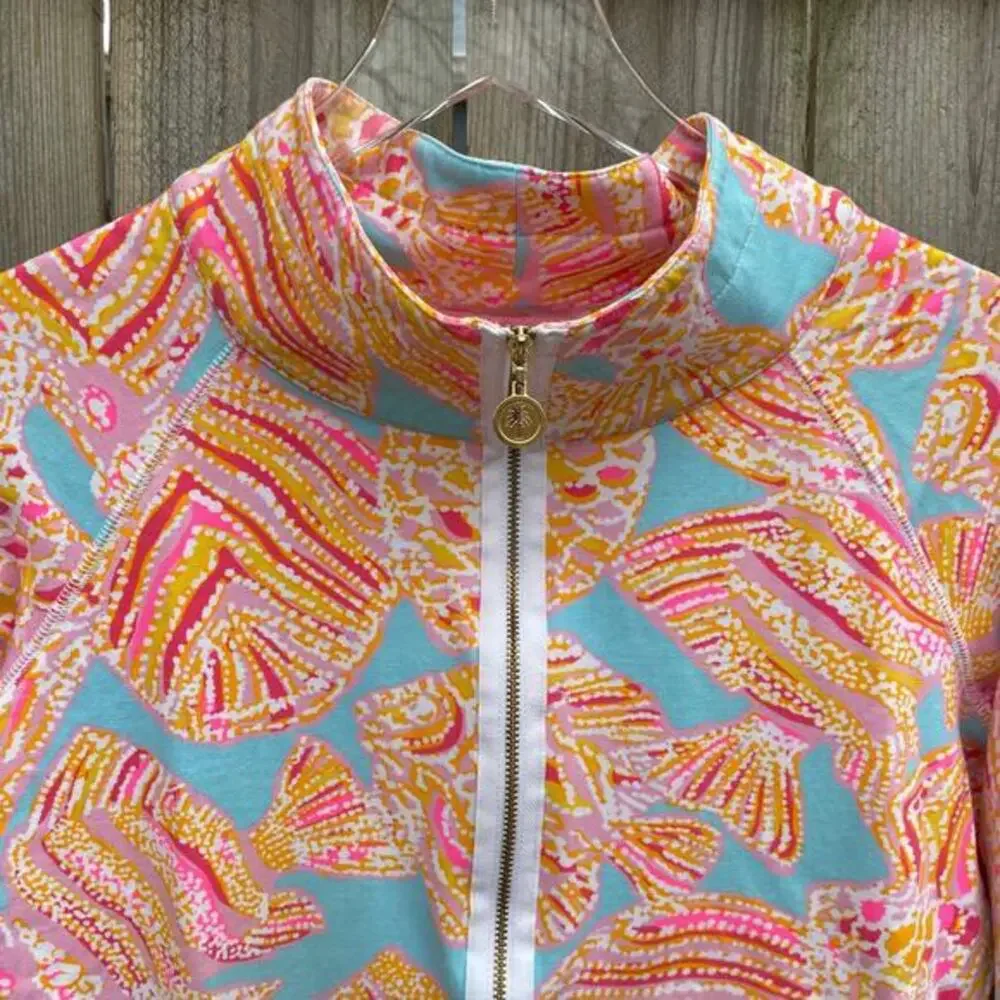 Lilly Pulitzer Popover‎ Top Pullover Tini Bikini 1/2 Zip Skipper Small Beach